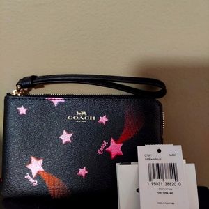 Nwt Coach disco star zip wristlet